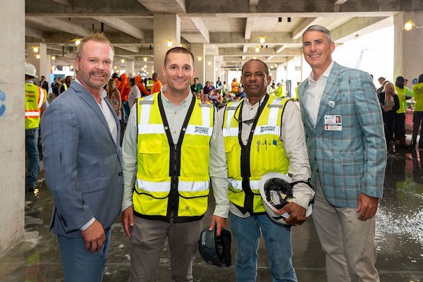 Pictured from Left to Right: Rob J. Anderson, CEO of Lakewood Ranch Medical center, Brad Runyan, VP/Division Manager Brasfield & Gorrie, Ryan Chandler, Regional VP of Acute Care Division at UHS