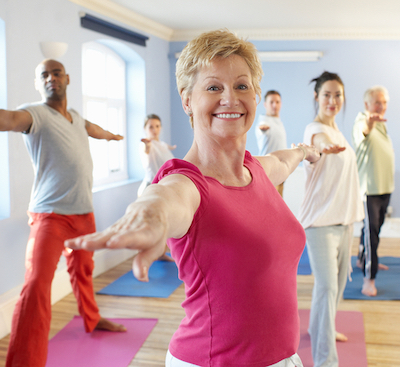 People in exercise class