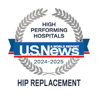 U.S. News and World Report 2024-25 High Performing Hospitals Logo: Hip Replacement