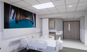 Rendering of an ICU patient room