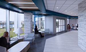 Rendering of the lobby of the new patient tower