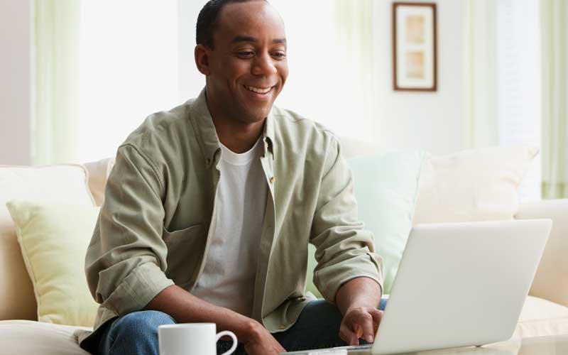 Man working on laptop