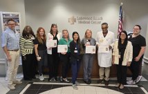 LWRMC cardiac team posing with Get With The Guidlines Cardiac Award